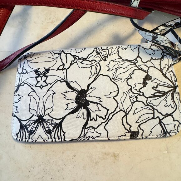 Nine West Blake Red Large Shoulder Tote Bag Purse & Bonus Black/White  Pouch NEW - Picture 8 of 16